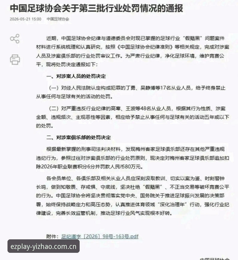中国足协第三批禁足名单解读：从行业整顿看体育娱乐平台体验指南